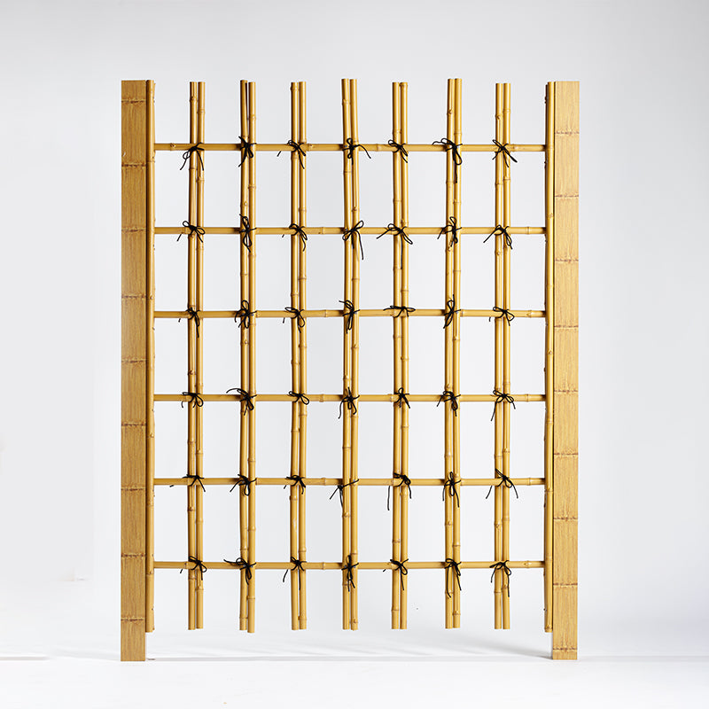 The fence mimics a bamboo grating